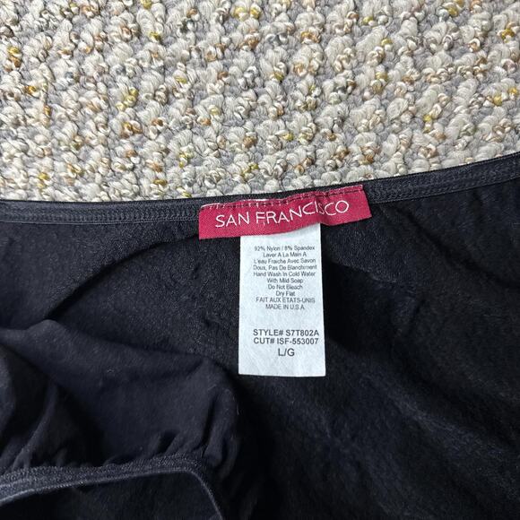 Cute vintage y2k black ruched tight embroidered blouse - Picture 6 of 6